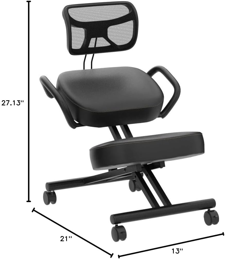 Ergonomic Kneeling Chair With Back Support Cushion