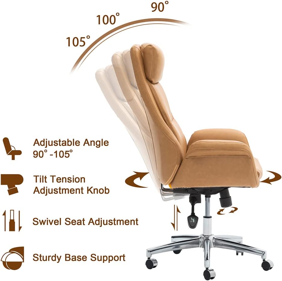 High‑Back PU Leather Ergonomic Office Chair