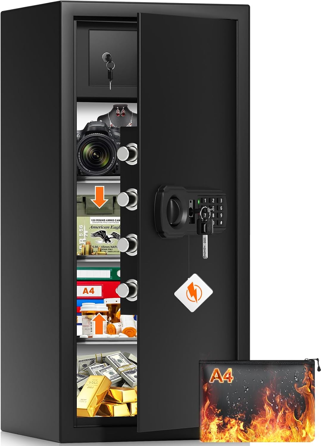 Large Steel Safe Box for Home Office Use