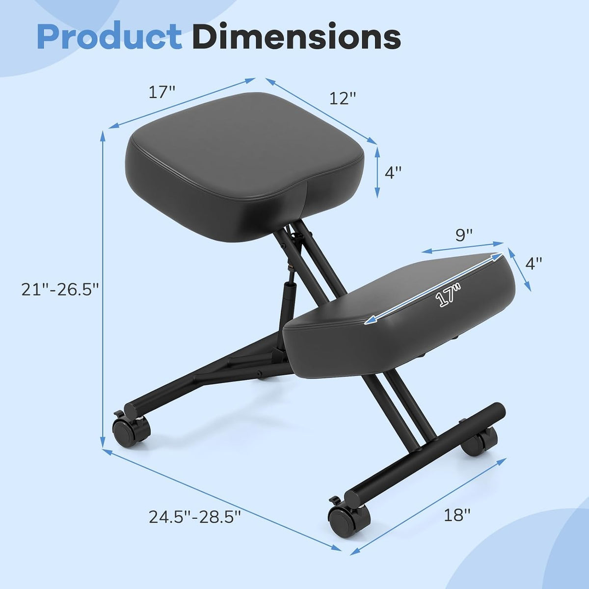 Adjustable Padded Kneeling Chair for Home Office