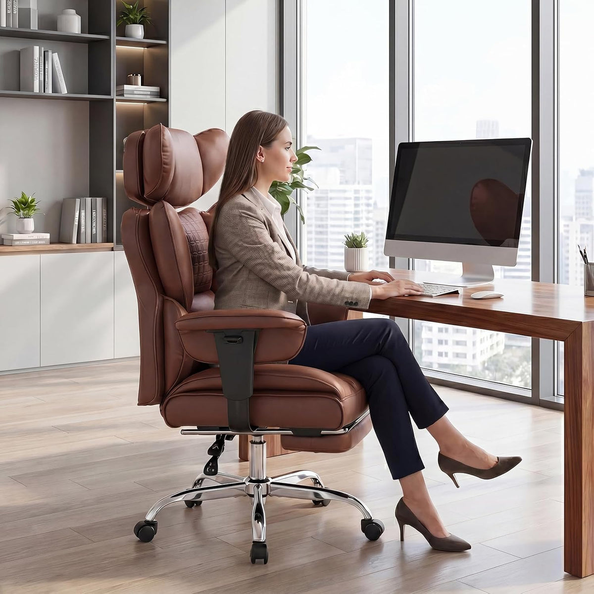 Big Tall Executive Office Chair With Footrest
