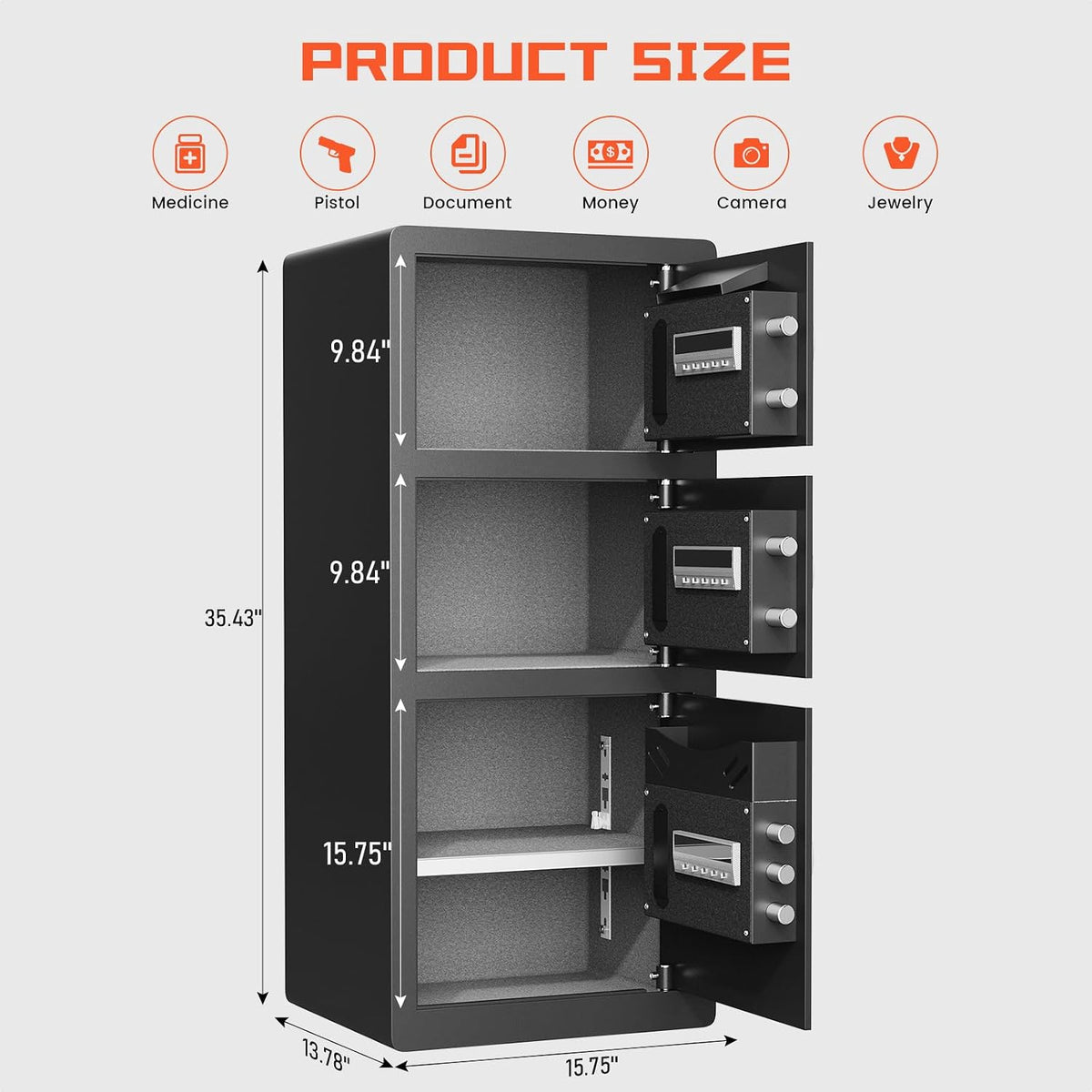 Fireproof Waterproof Large Home Safe Box