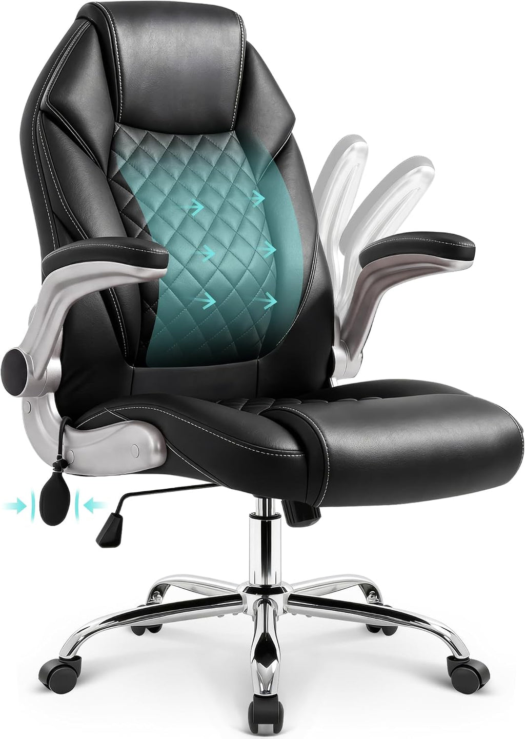 Ergonomic Leather Executive Office Chair Lumbar Support