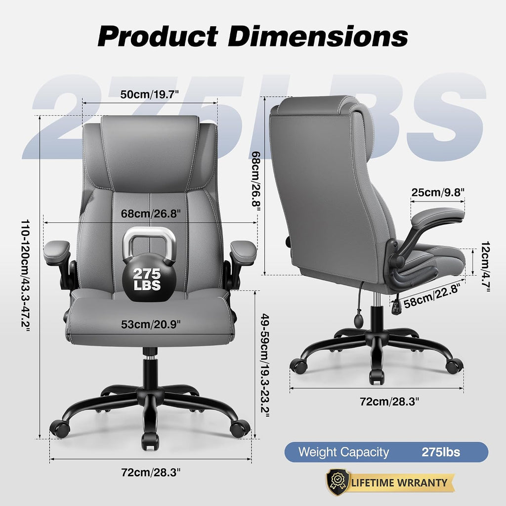 High‑Back PU Leather Ergonomic Office Chair