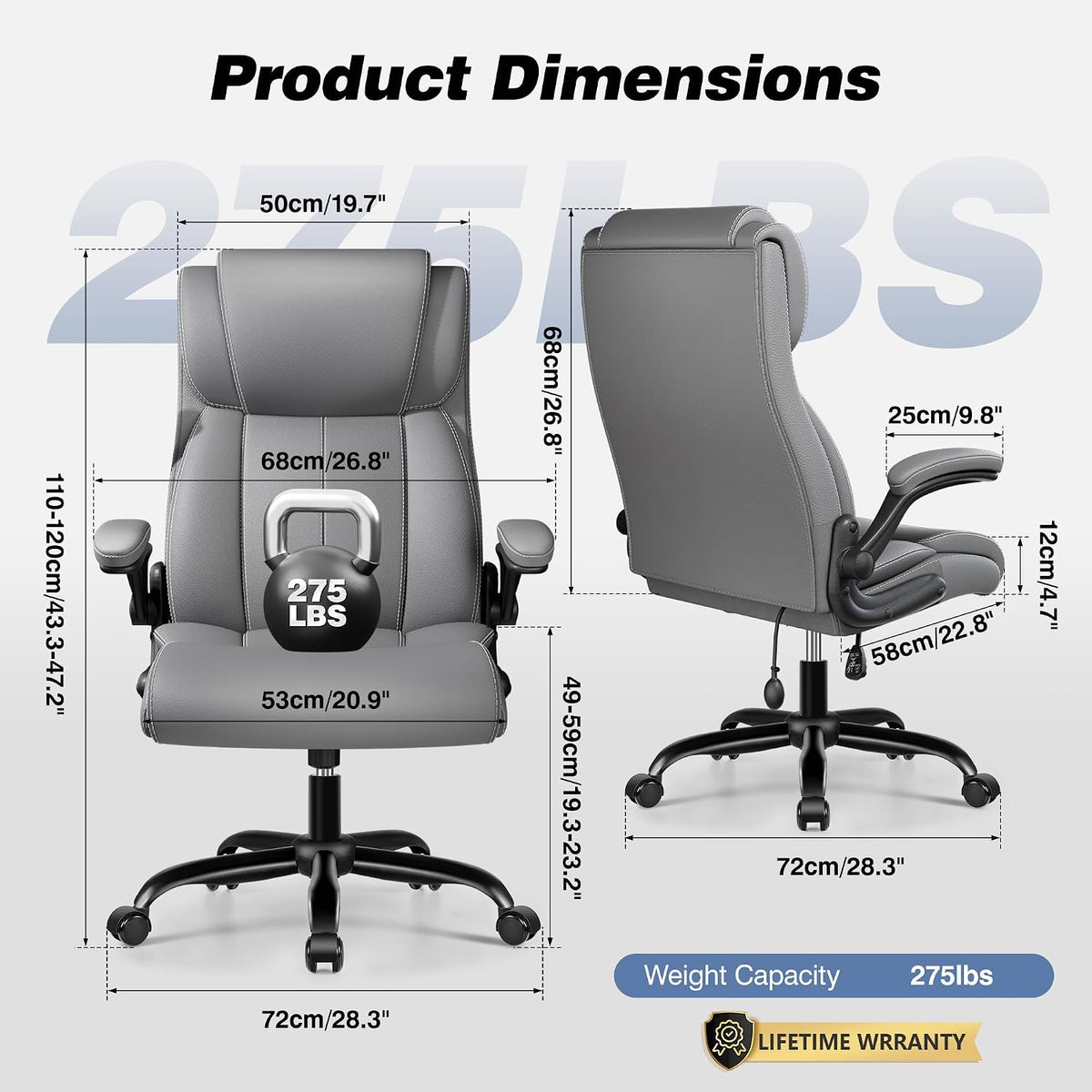 High‑Back PU Leather Ergonomic Office Chair