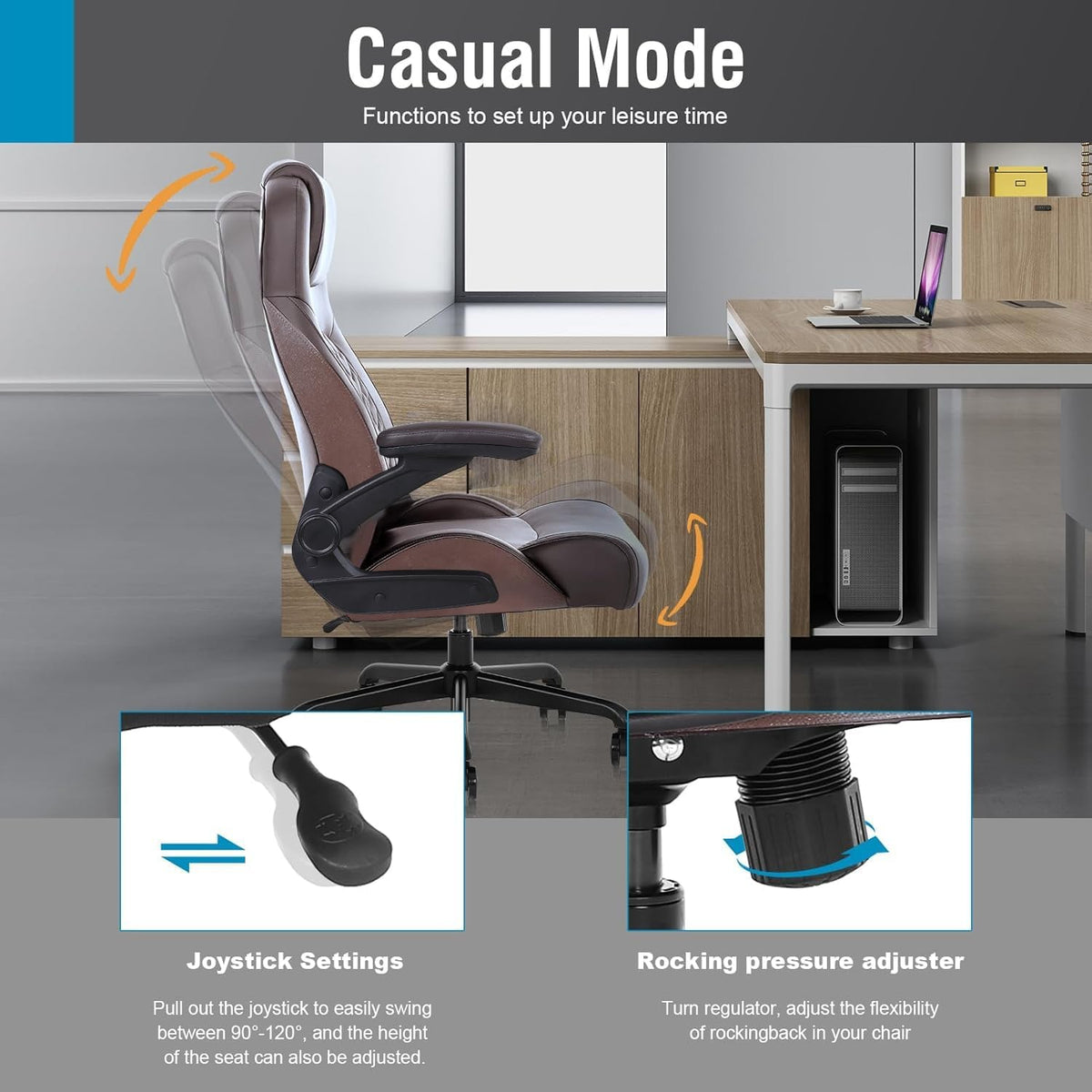 Big Tall High‑Back Leather Executive Office Chair