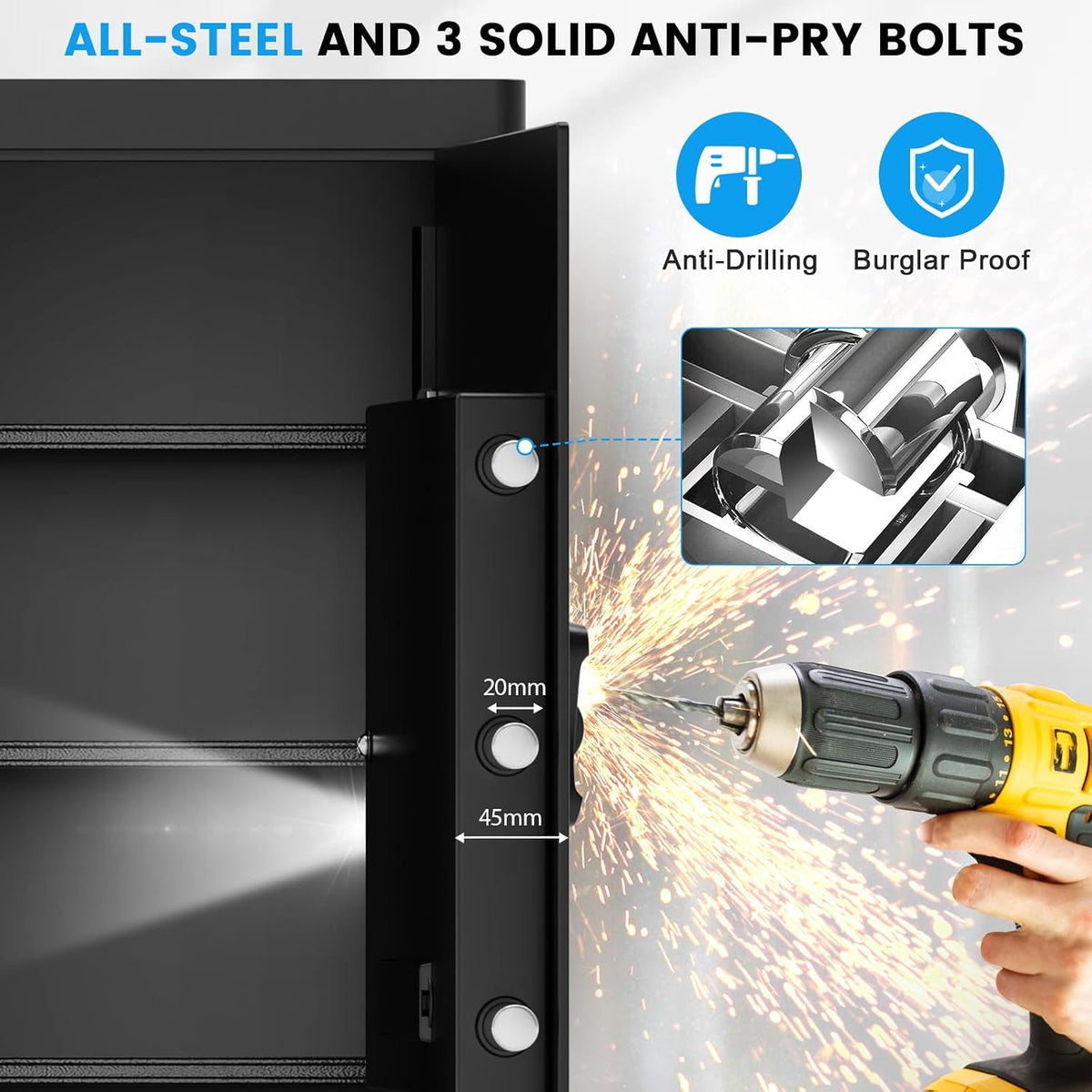 Large Fireproof Security Safe for Home Use