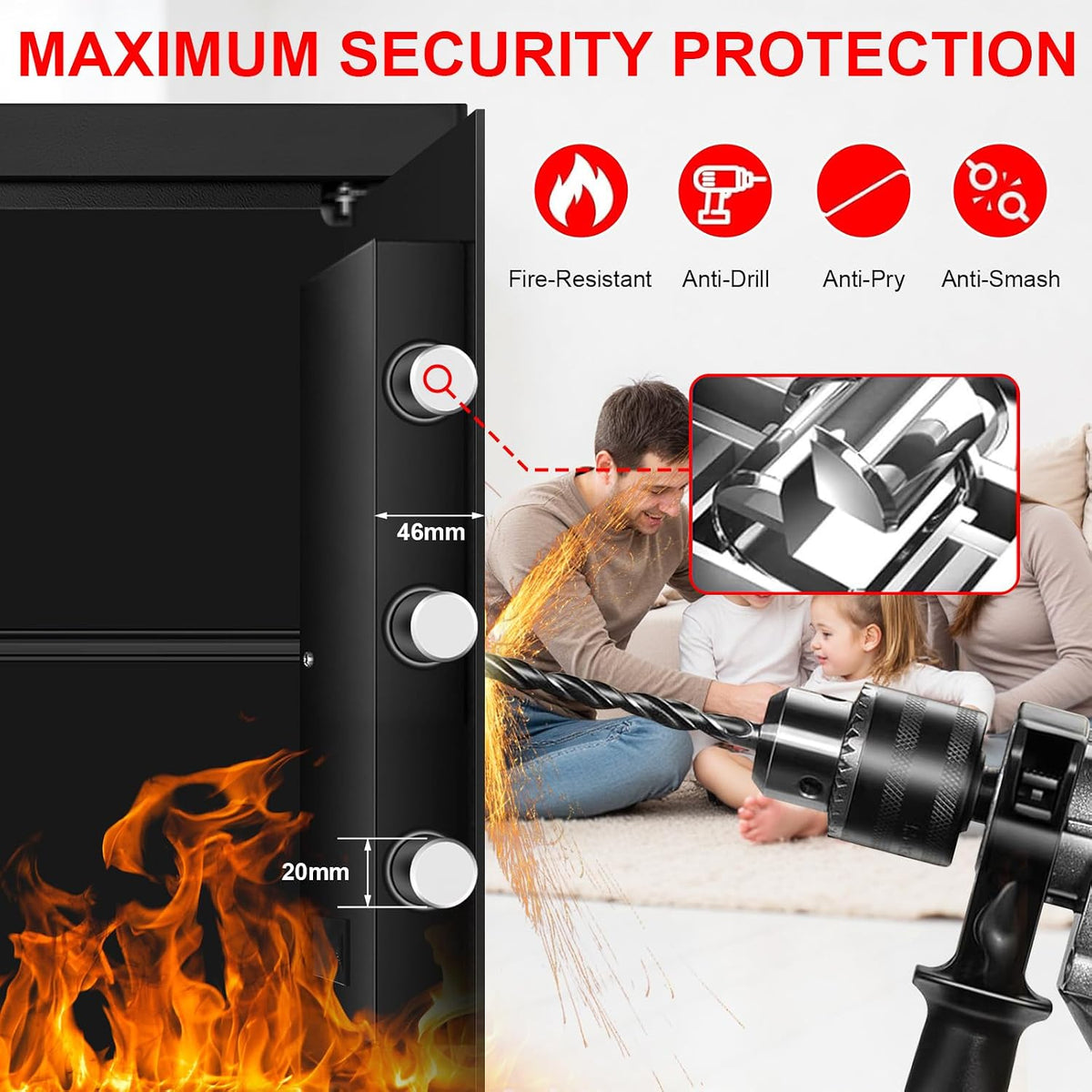 Fireproof Waterproof Digital Home Security Safe