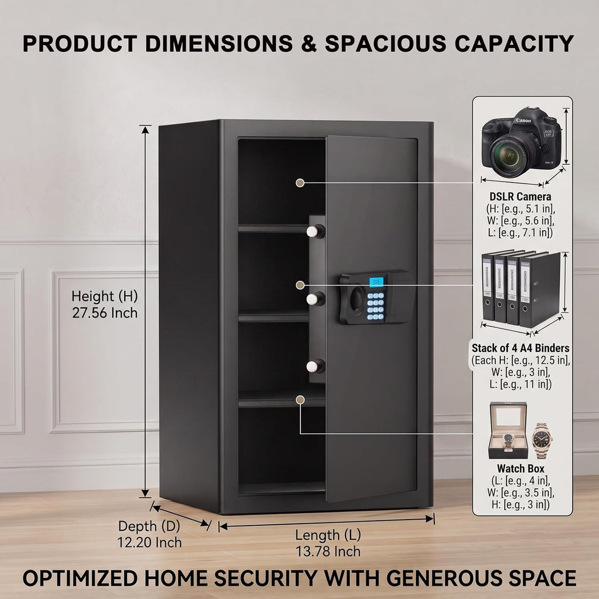 Large Fireproof Security Safe for Home Use