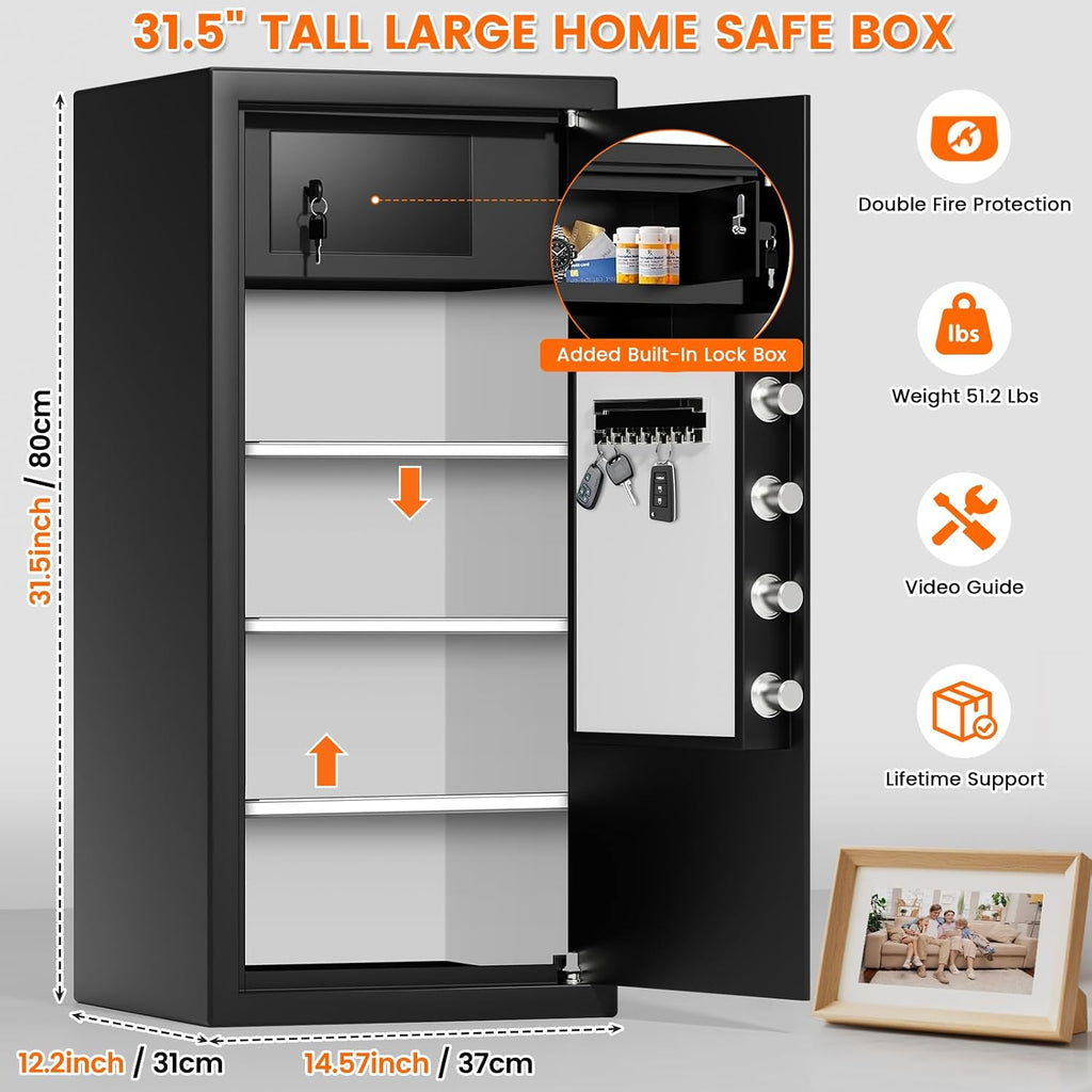 Large Steel Safe Box for Home Office Use