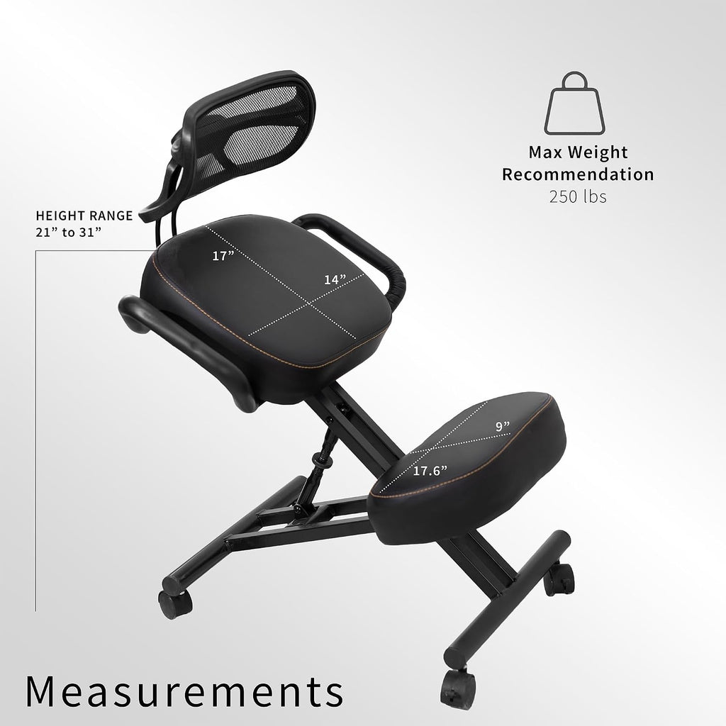 Ergonomic Kneeling Chair With Back Support Cushion