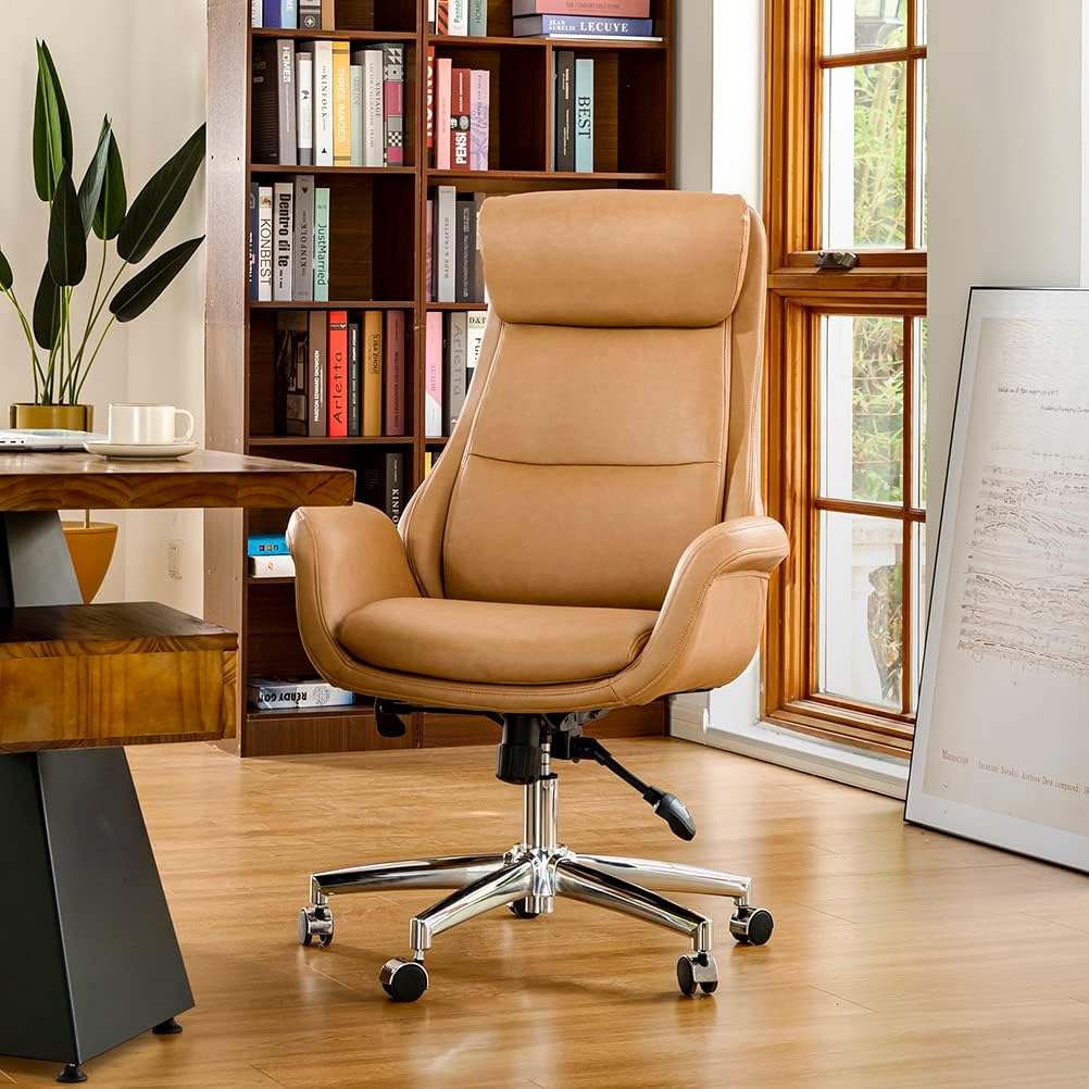 High‑Back PU Leather Ergonomic Office Chair