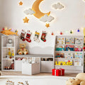 Kids Bookshelf Toy Storage Reading Nook Bench Organizer