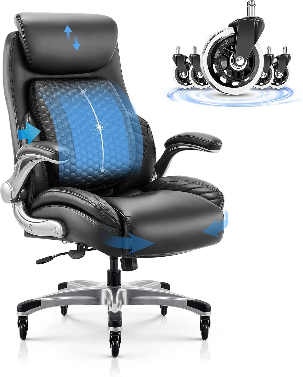 High‑Back Ergonomic Leather Executive Office Chair