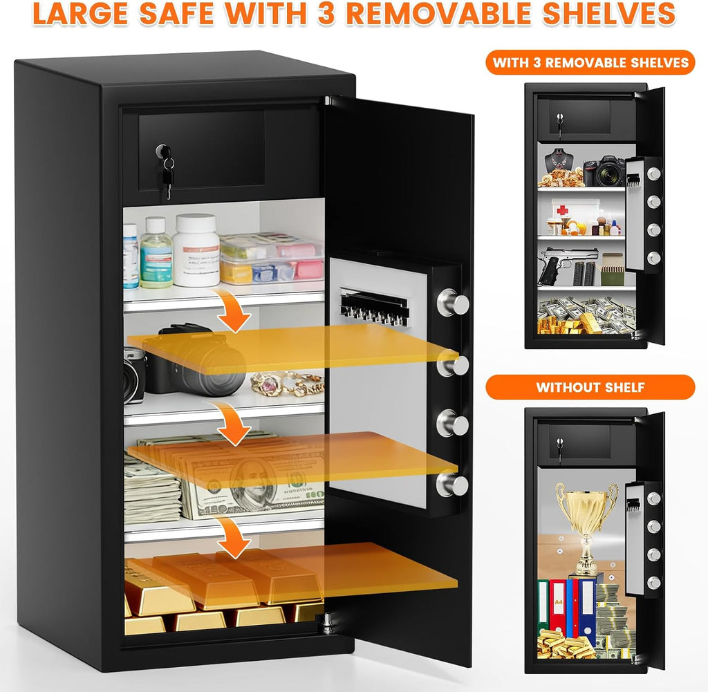 Large Steel Safe Box for Home Office Use