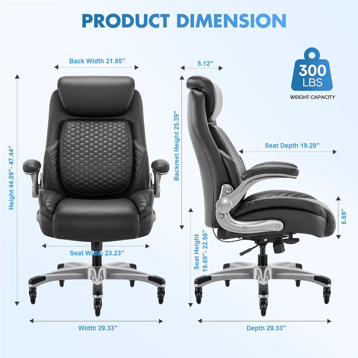 High‑Back Ergonomic Leather Executive Office Chair
