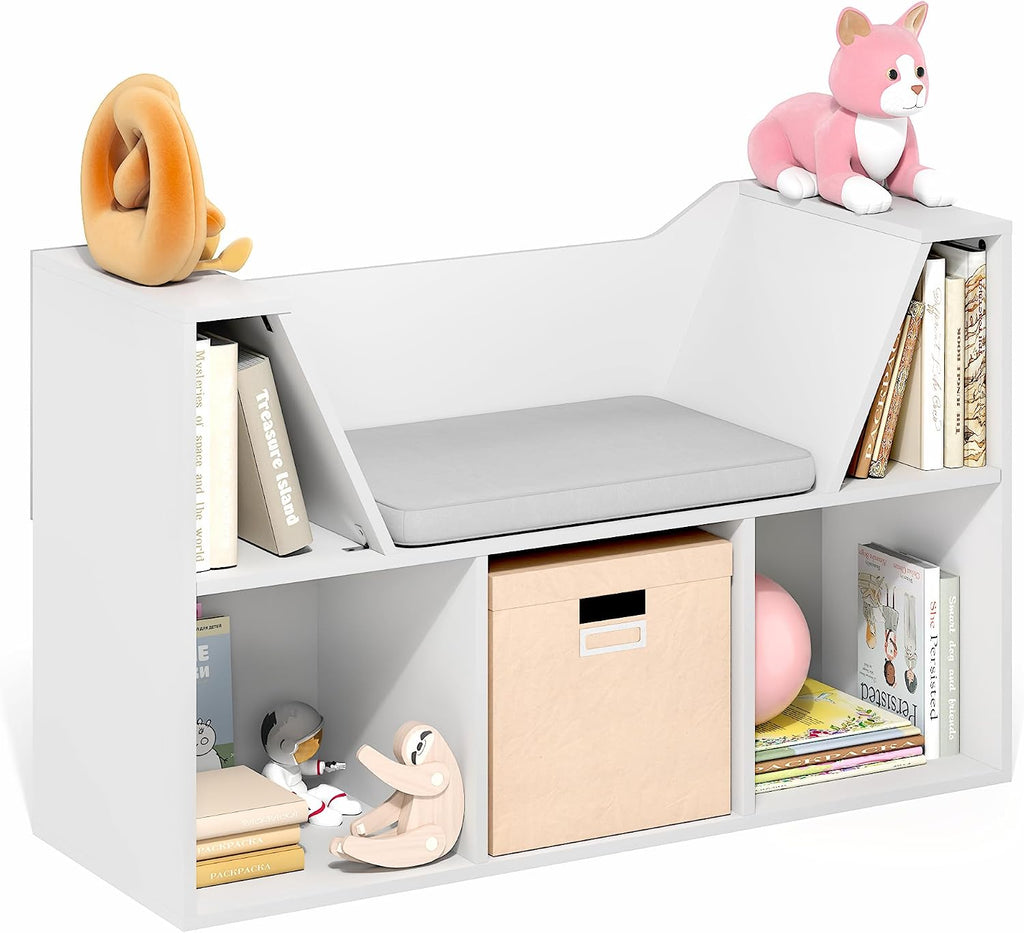 Kids Cube Bookshelf Bench Reading Nook Storage