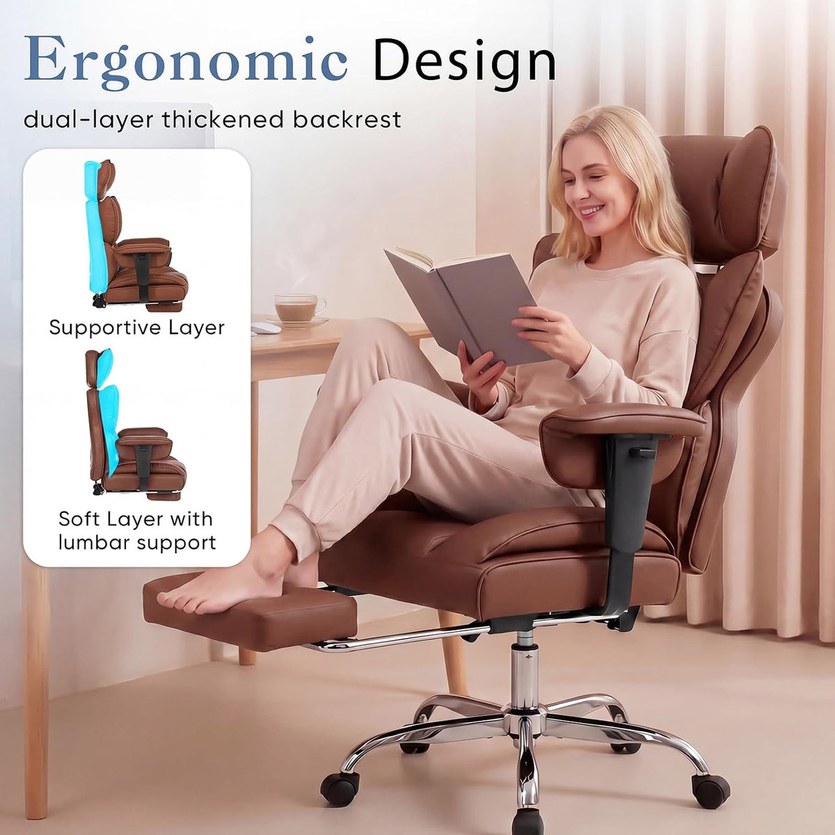 Big Tall Executive Office Chair With Footrest