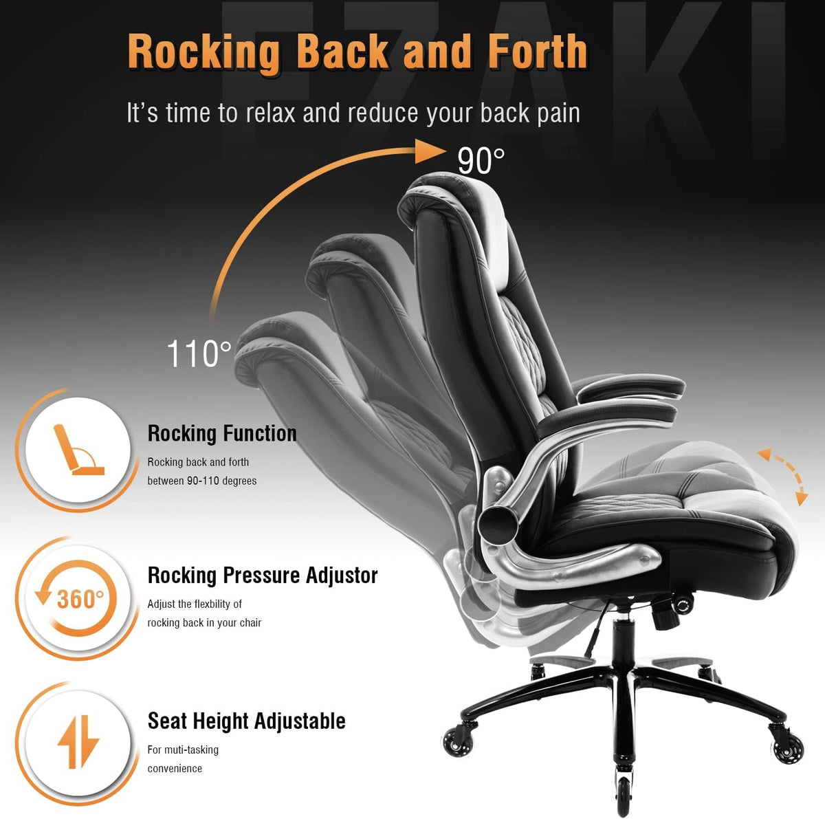 High‑Back Ergonomic Executive Office Desk Chair