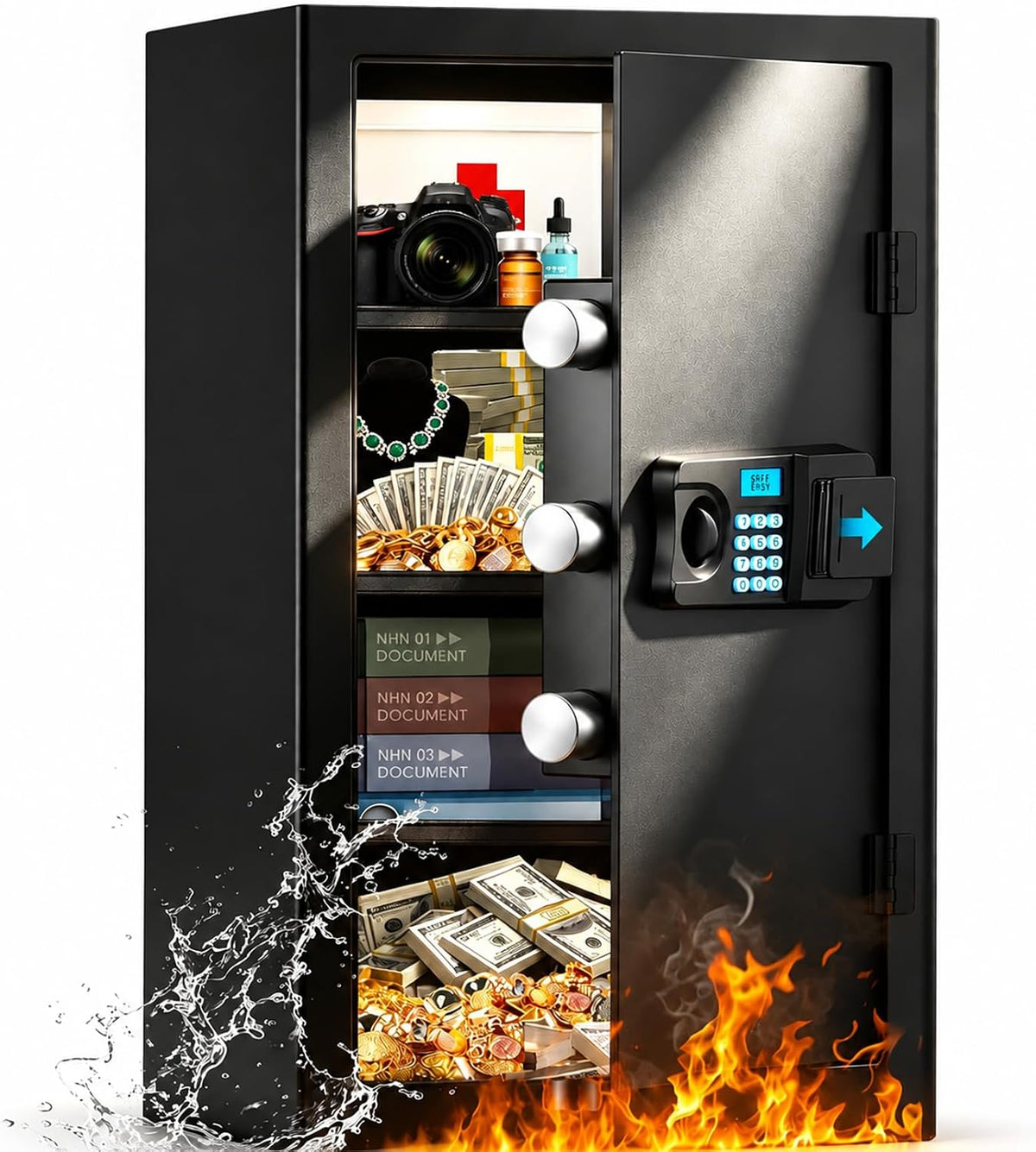 Large Fireproof Security Safe for Home Use