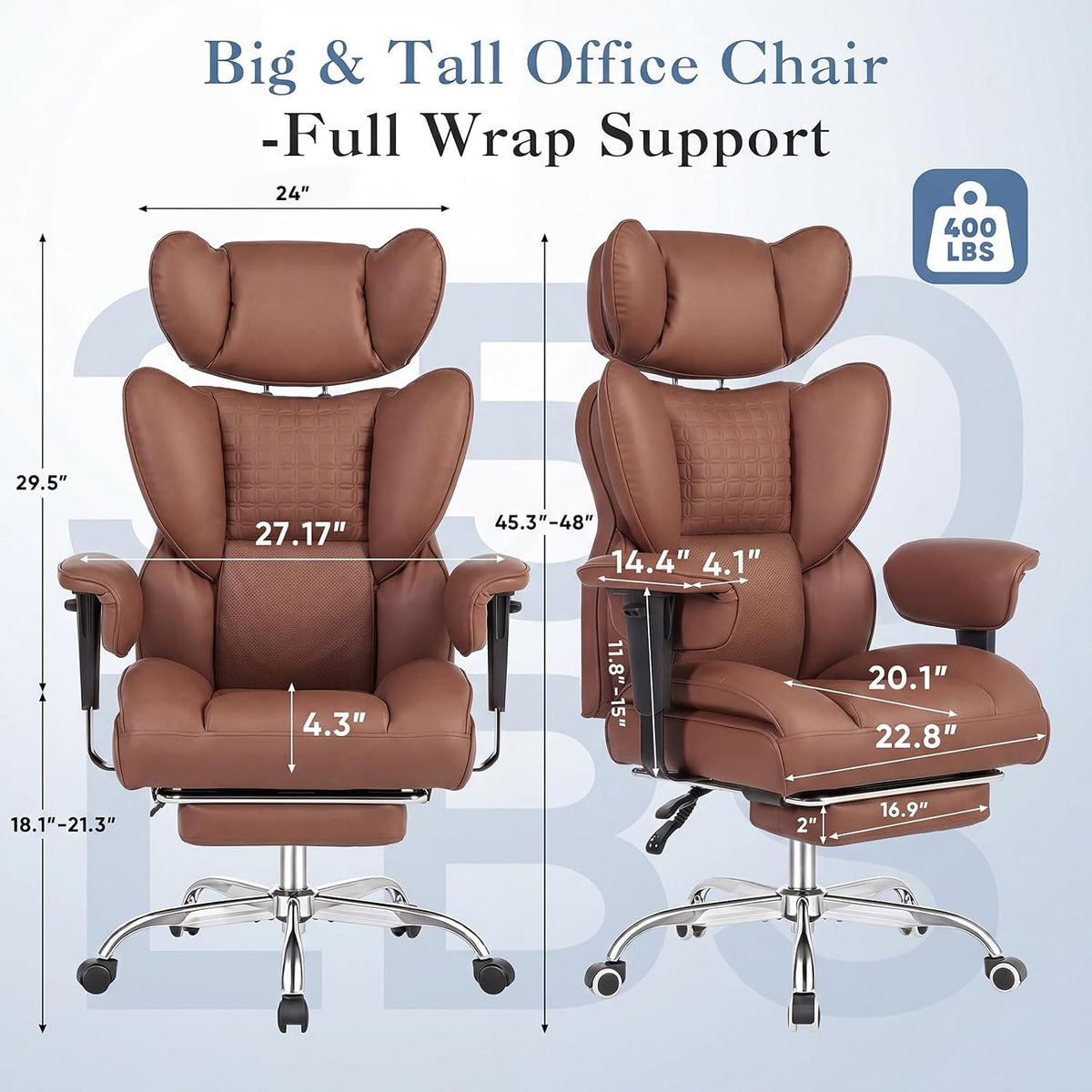 Big Tall Executive Office Chair With Footrest