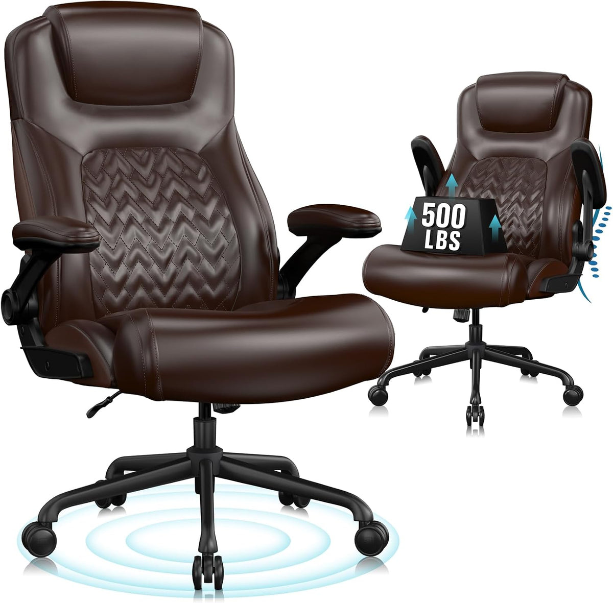 Big Tall High‑Back Leather Executive Office Chair