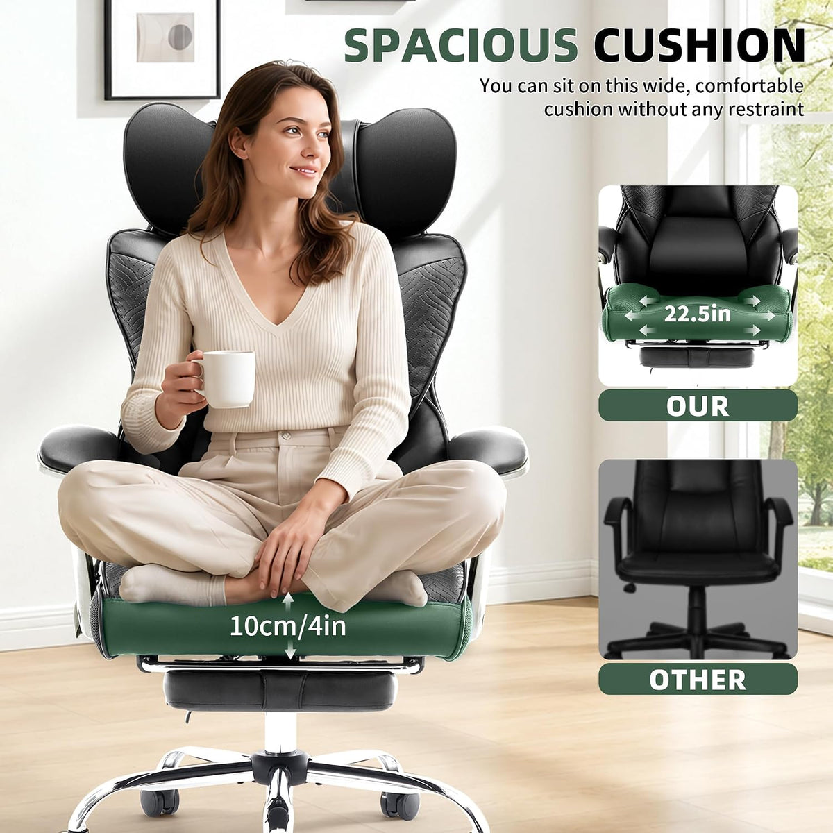 Big Tall Reclining Leather Executive Office Chair