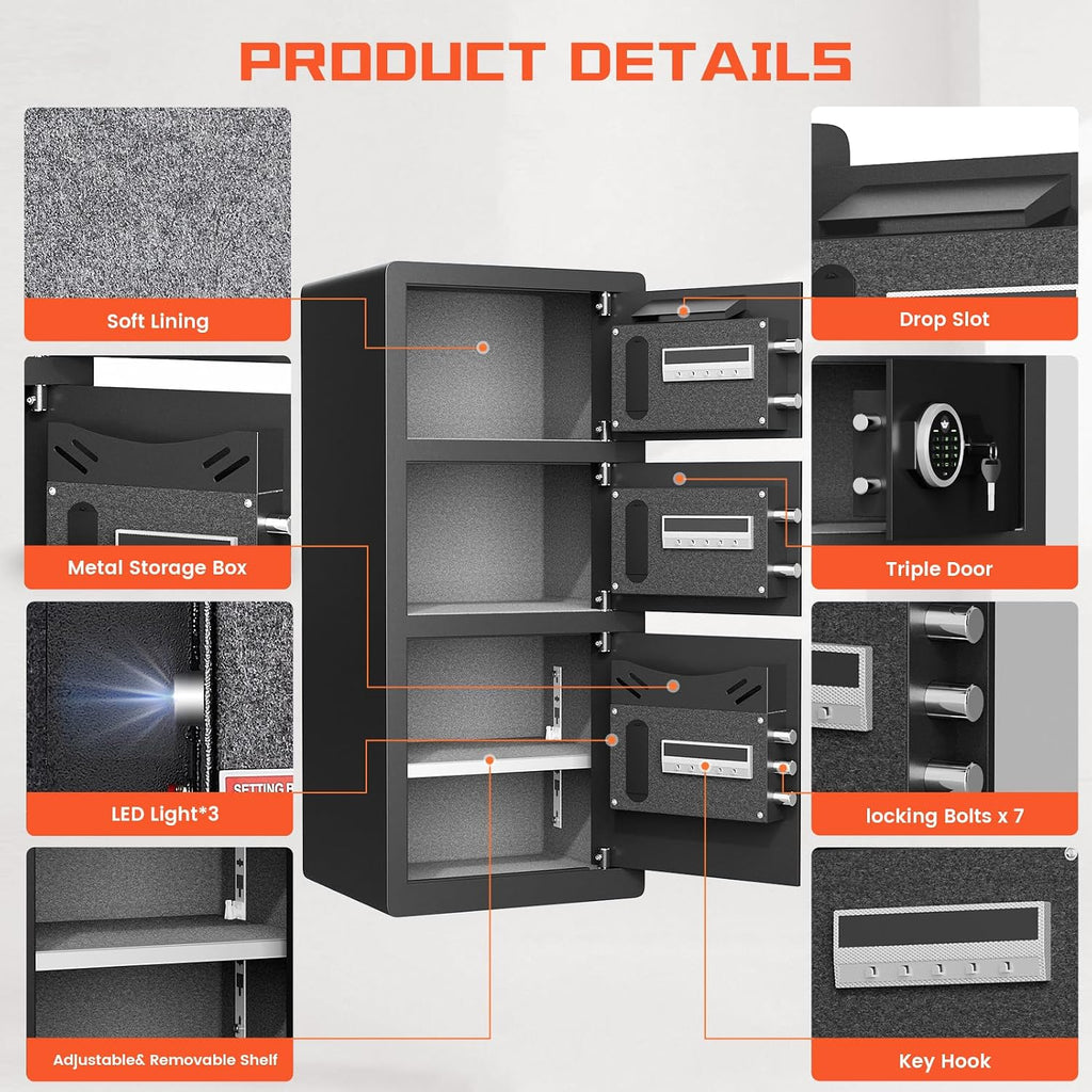 Fireproof Waterproof Large Home Safe Box