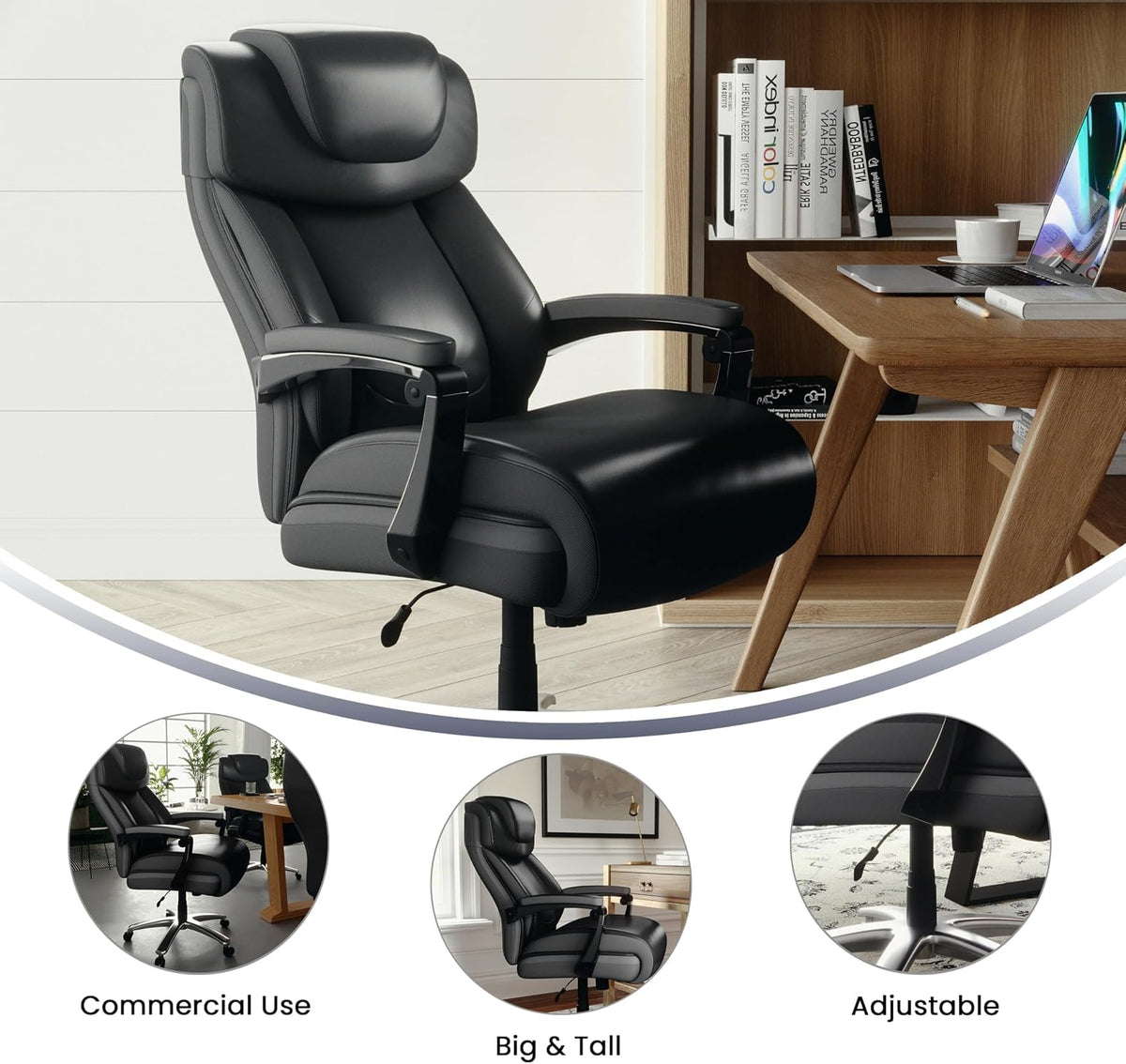 High‑Back Ergonomic Executive Swivel Office Chair