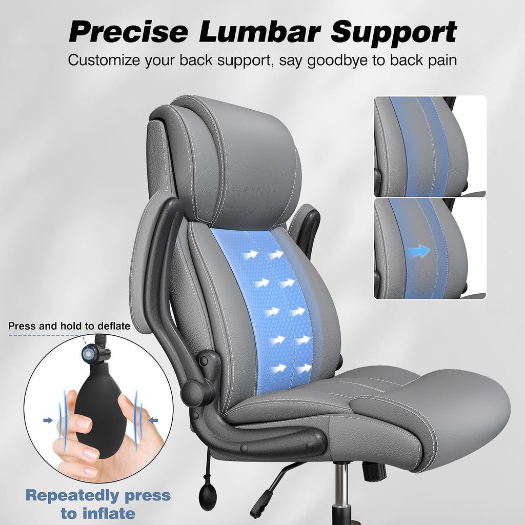 High‑Back PU Leather Ergonomic Office Chair