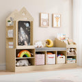 Wooden Kids Bookshelf Reading Nook Toy Storage Bench