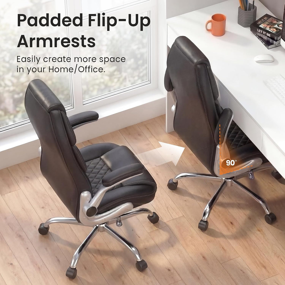 Ergonomic Leather Executive Office Chair Lumbar Support