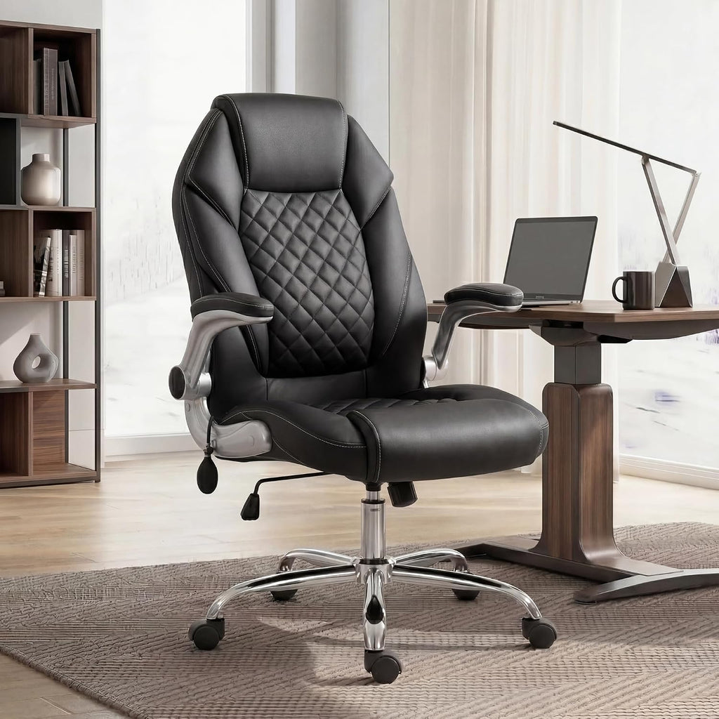 Ergonomic Leather Executive Office Chair Lumbar Support