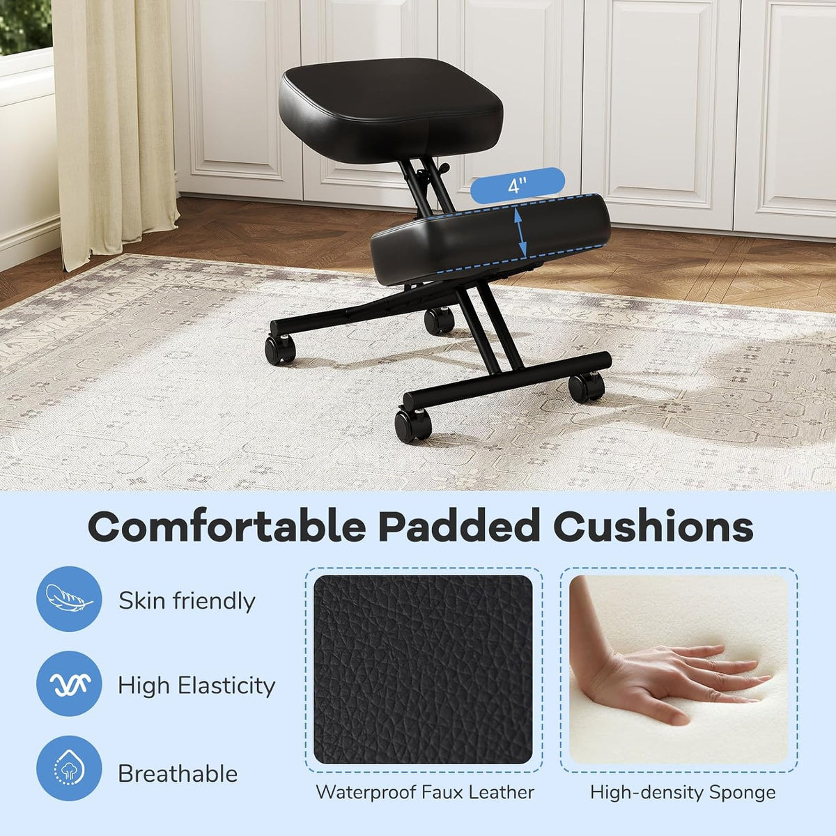 Adjustable Padded Kneeling Chair for Home Office
