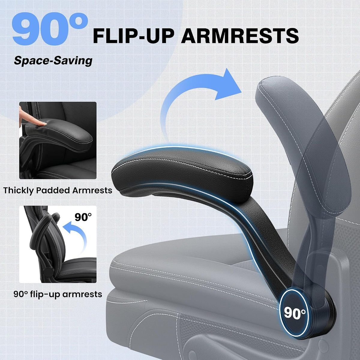 High‑Back Leather Ergonomic Executive Office Chair