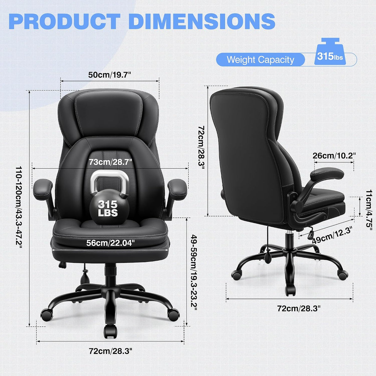High‑Back Leather Ergonomic Executive Office Chair