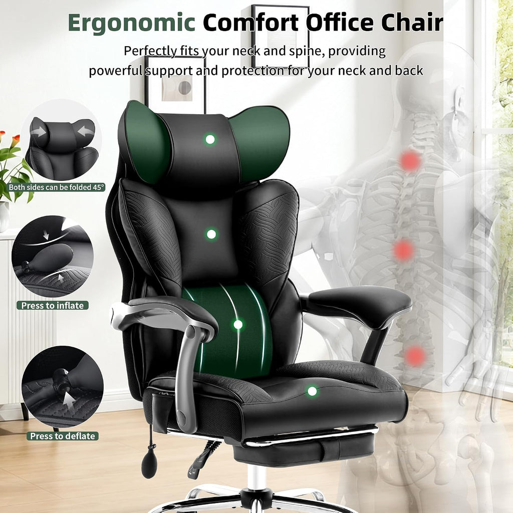 Big Tall Reclining Leather Executive Office Chair