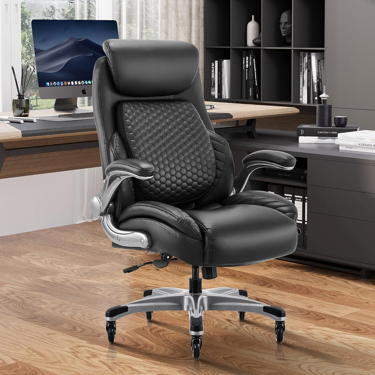 High‑Back Ergonomic Leather Executive Office Chair