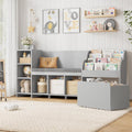 Kids Reading Nook Bookshelf Toy Storage Organizer Bench