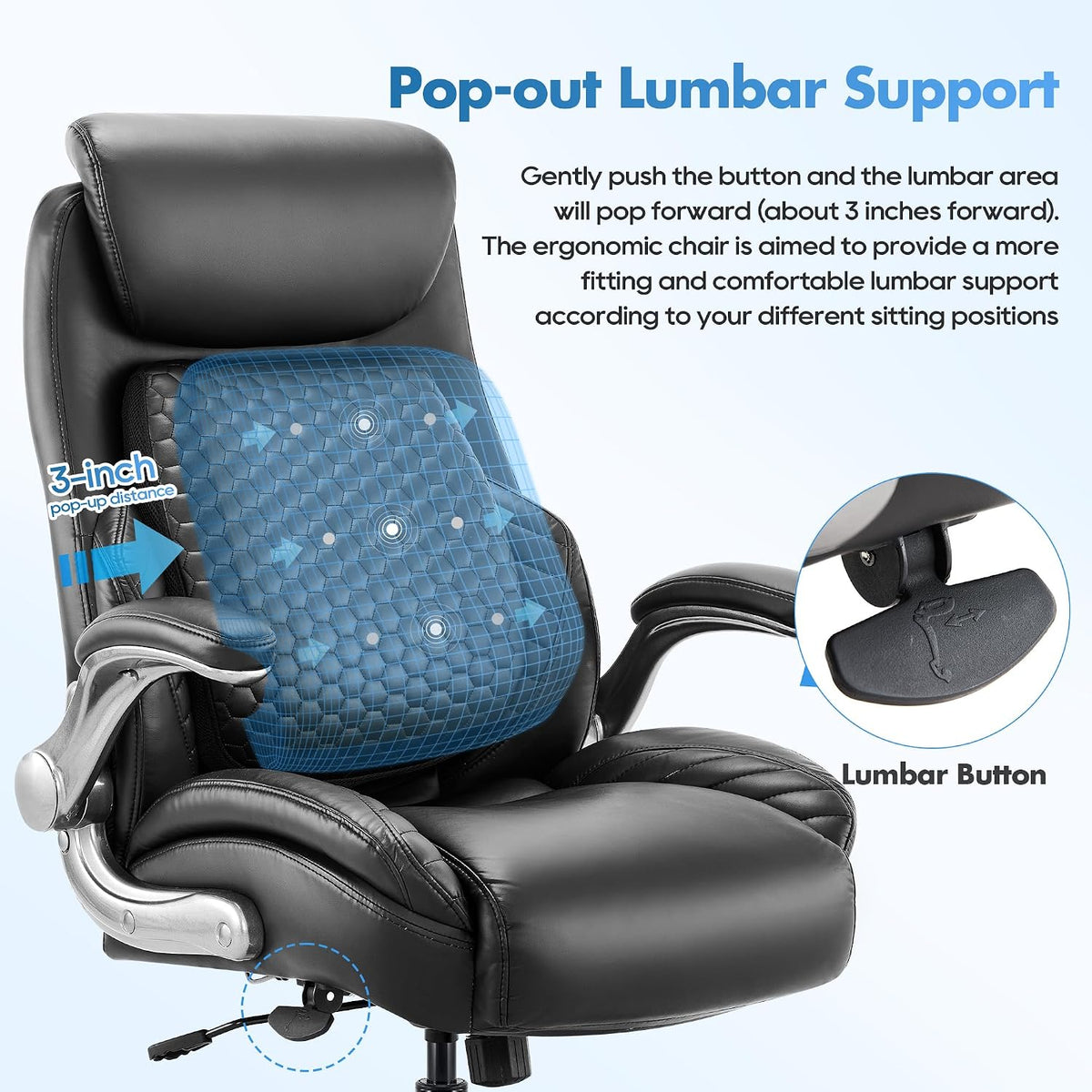 High‑Back Ergonomic Leather Executive Office Chair